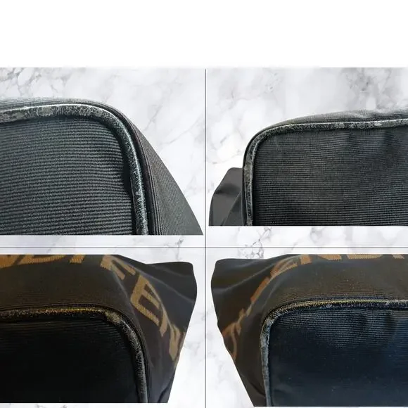 Authentic Fendi Mini Roma Black Canvas Tote Bag Vintage - Picture 14 of 16